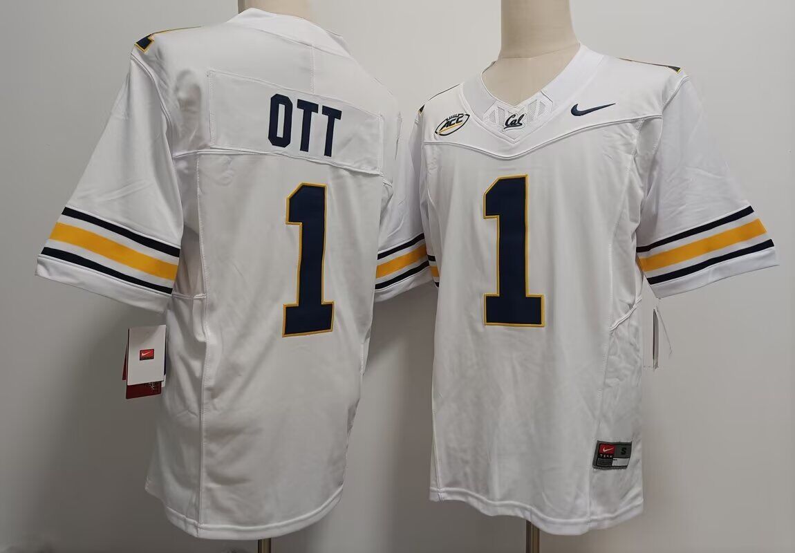 Men California Golden Bears #1 OTT white 2024 Nike NCAA jersey->->NCAA Jersey